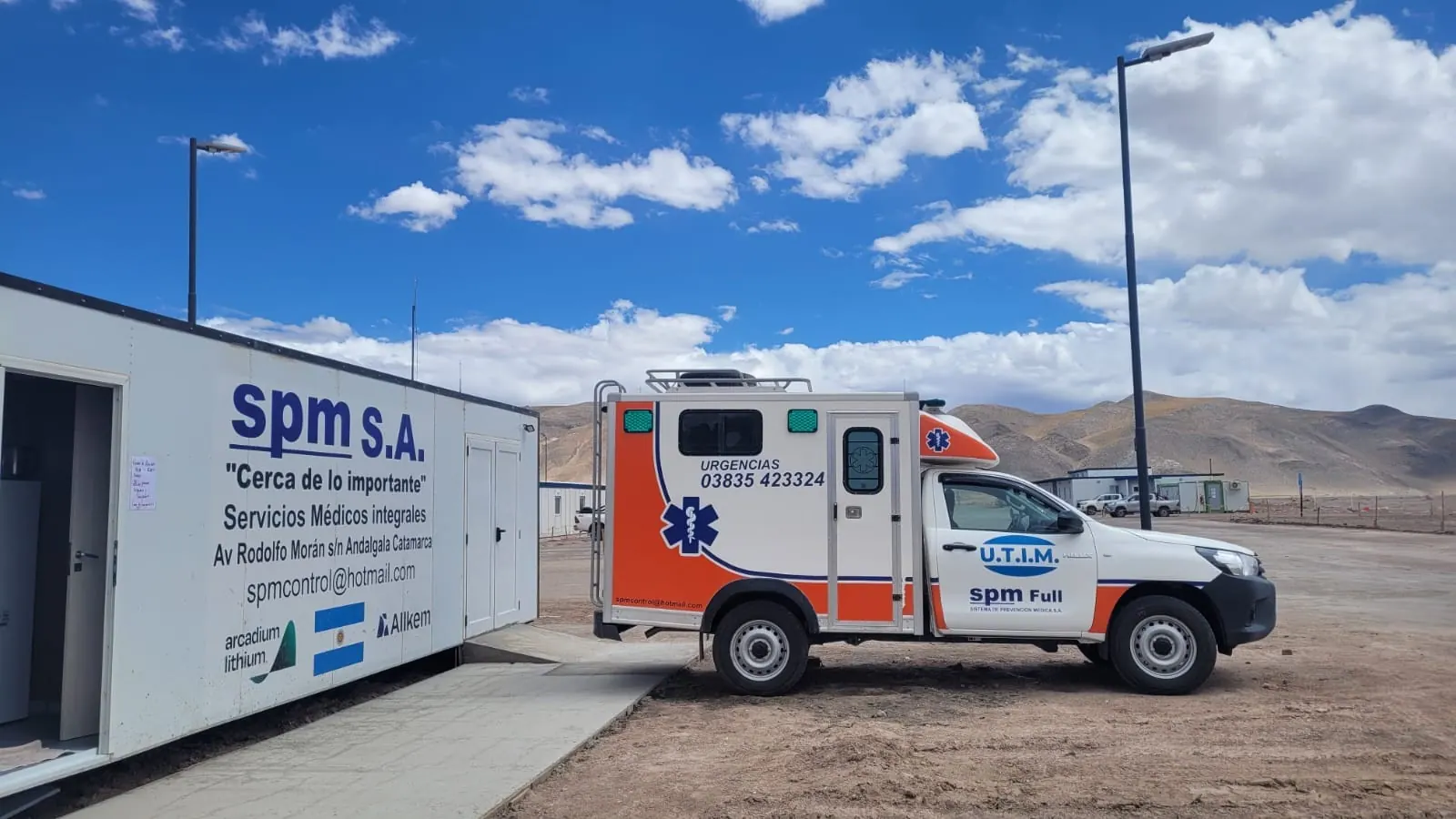 Módulo sanitario propio de SPM instalado en operación